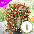 thumbnail image 1 of Twfbrm Pack of 4pcs Artificial Hanging Flowers Plants Plastic Rattan Flower Vines Faux Plant for Indoor Outdoor Home Farmhouse Garden Porch Wall Fence Wedding Party Decor, 1 of 7