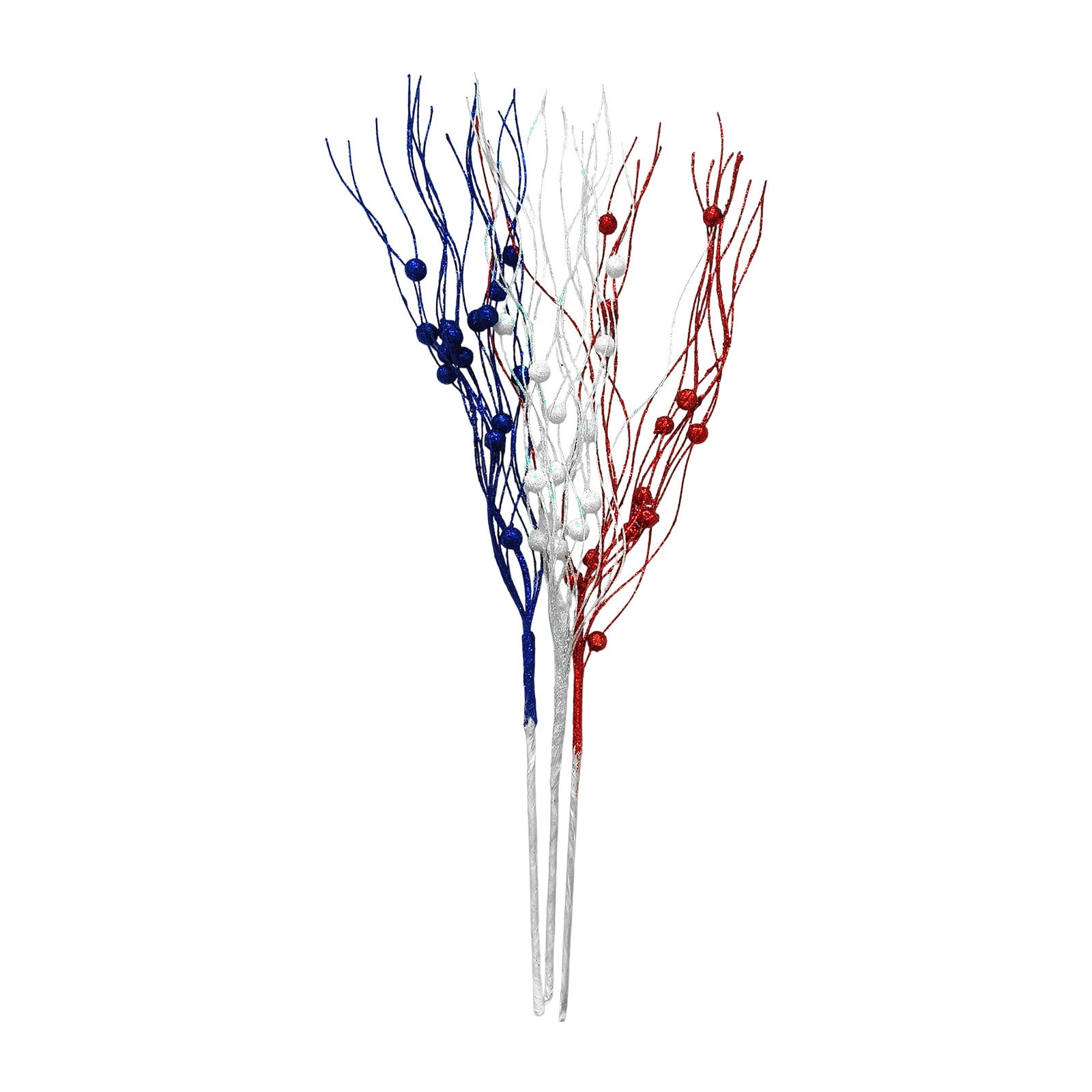 Twfbrm Patriotic Artificial Flowers Memorial Bouquet Fake Red White and ...