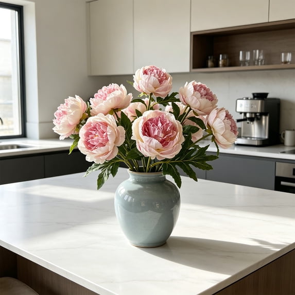 Twfbrm Peonies Artificial Flowers, Various colors Simulated Silk Peonies Flowers with Long Stems, Faux Decorative Peonies Floral Arrangements for Home, Wedding, Decor