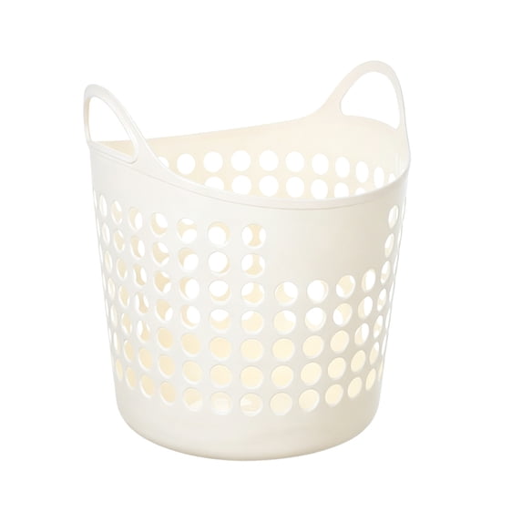 Twfbrm Plastic Laundry Basket, 12x16 Inch Portable Breathable Laundry Hamper with Handles, Ventilation Durable Storage Container Organizer for Bedroom, Apartment, Dorm, Home, Laundry Room
