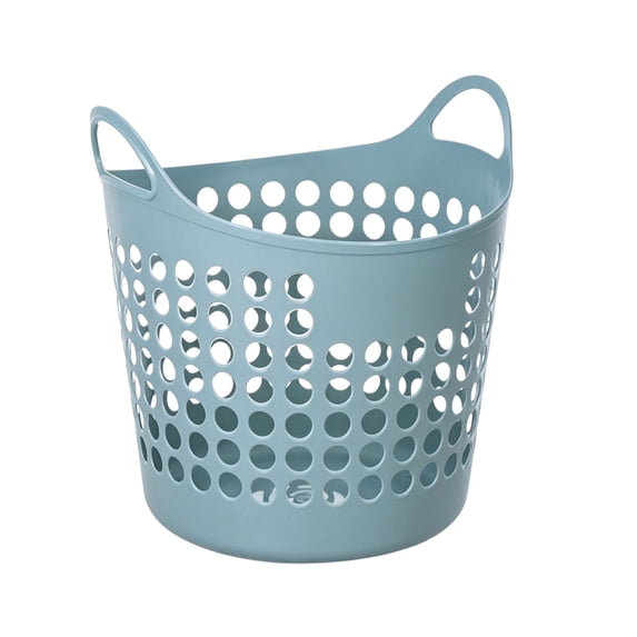 Twfbrm Plastic Laundry Basket, 12x16 Inch Portable Breathable Laundry Hamper with Handles, Ventilation Durable Storage Container Organizer for Bedroom, Apartment, Dorm, Home, Laundry Room