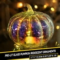 thumbnail image 1 of Twfbrm Pumpkins Decoration 6.1"Hx6.69"Diam,Pre-Lit Glass Pumpkin Clear Iridescent Ornaments Artificial Pumpkins Iridescent Halloween Decorations for Home Thanksgiving Tabletop Decorations, 1 of 7