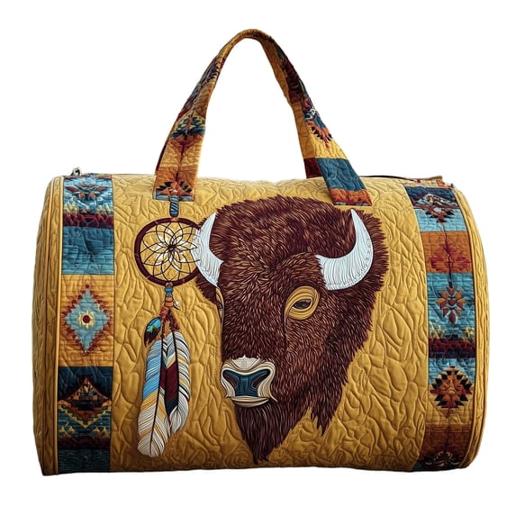Twfbrm Quilted Duffle Bag, Rustic Style Cow Pattern Embroidered Weekender Bag with Handle, Large Capacity Luggage Bag Lightweight Carry On Tote & Gym Bag Travel Overnight Bag for Women Men