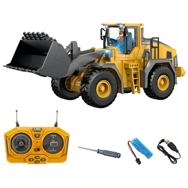 Twfbrm RC Truck Toy, 9-Channel Remote Control Toy with Metal Bed & Light, Rechargeable Battery, Kids Construction Vehicle Truck Toys for 3+ Boys Kid Birthday Gift for Ages 3-12+