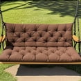 thumbnail image 1 of Twfbrm Rectangle Bench Cushion, Thickened Tufted Swing Seat Cushion with Backrest and Ties, Soft Breathable Memory Foam Loveseat Cushion Replacement Chair Pads for Patio Garden and Backyard, 1 of 7