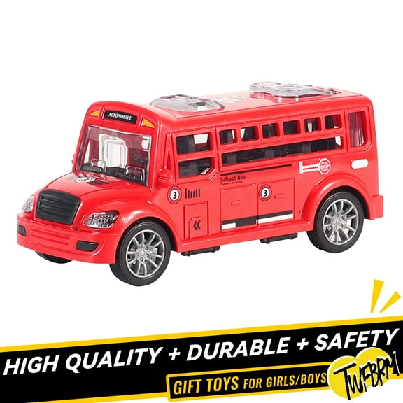 Twfbrm Red School Bus Toy for Kids,Durable Plastic Diecast Model School Bus with Pullback Action - Best Birthday Gift for Boys and Girls