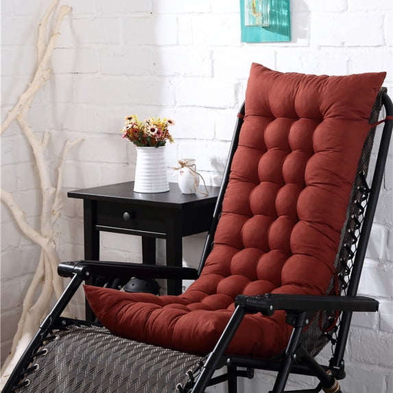 Twfbrm Rocking Chair Cushions, 50"x19"x3" Thick Tufted High Back Chair Cushion with Ties, Non-Slip Comfortable Chaise Lounger Seat Pads Memory Foam Back and Seat Cushion for Indoor Outdoor Office