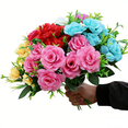 thumbnail image 1 of Twfbrm Rose Artificial Flowers, Realistic Silk Rose Flower with Leaves & Stems, UV Resistant Real Touch Faux Plants Flowers Bouquet Vase Filler Spring Decoration for Indoor Outdoor Wedding, 1 of 6