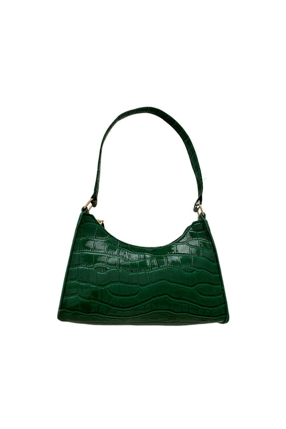 Shoulder Bags for Women, PU Leather Crocodile Pattern Clutch Purse with Zipper Closure, Textured Top Handle Handbag Classic Tote Purse Ladies Satchel Bags for Work Travel Shopping