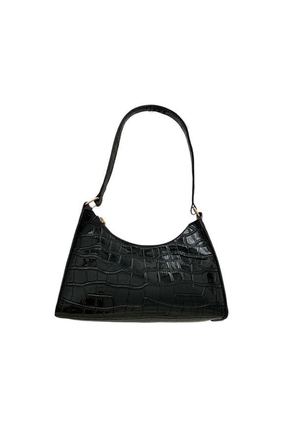 Shoulder Bags for Women, PU Leather Crocodile Pattern Clutch Purse with Zipper Closure, Textured Top Handle Handbag Classic Tote Purse Ladies Satchel Bags for Work Travel Shopping