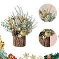 thumbnail image 1 of Twfbrm Small Christmas Tree, Artificial Mini Christmas Table Decorations with Pine Cones Berries Christmas Ornaments for Home Party Christmas Decorations Winter Indoor Outdoor - Gold, 1 of 6