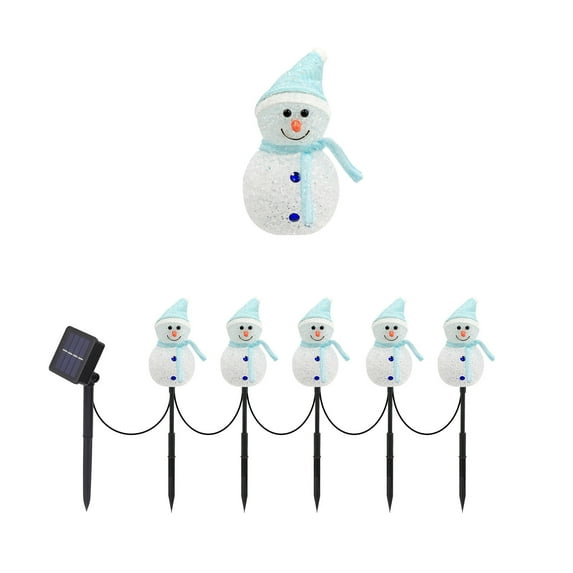 Twfbrm Snowman Christmas Pathway Stakes Lights LED Solar Powered Christmas Pathway Lights Outdoor Waterproof Christmas Landscape Pathway Decorations for Xmas Patio Yard Garden Lawn Street
