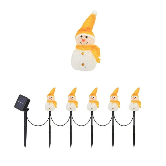 Twfbrm Snowman Christmas Pathway Stakes Lights LED Solar Powered Christmas Pathway Lights Outdoor Waterproof Christmas Landscape Pathway Decorations for Xmas Patio Yard Garden Lawn Street