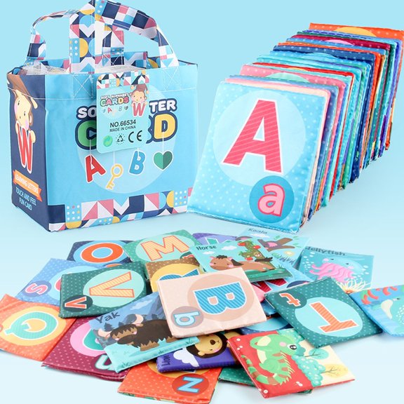 Twfbrm Soft Alphabet Cards, 26pcs ABC Alphabet, 26 Letters Flash Cards with Storage Bag Washable Non-Toxic, Early Learning Toy, Baby Bath Toy for Baby Infant Toddler Kids
