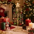 thumbnail image 1 of Twfbrm Spiral Christmas Tree Ornament Display, Metal Sturdy Xmas Tree Stand with Red Green Bells and Glitter Star, Winter Holiday Tabletop Holder Christmas Decoration for Gift, Home Decor, 1 of 9