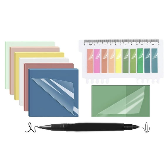 Twfbrm Transparent Sticky Notes 3 x 3 Inch Clear Pastel Post Notes Aesthetic Self-Adhesive Sticky Notes for Annotating Bible Journaling Office College Supplies, 9 Pads