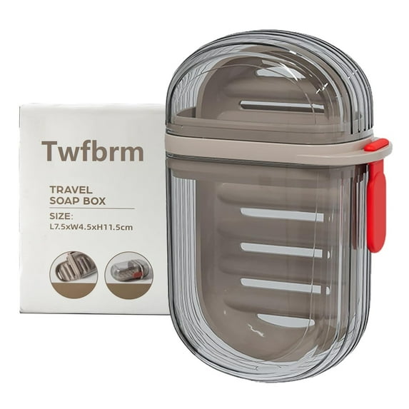 Twfbrm Travel Soap Case, Compact Portable Sealed Soap Box with Lid, Drain Layer Design Soap Bar Holder Leakproof Plastic Soap Container for Bathroom Gym Shower School Camping, Travel Essentials