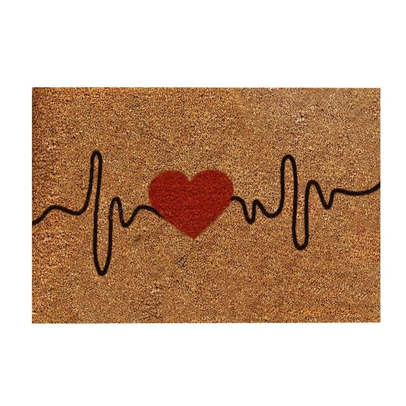 Twfbrm Valentines Day Door Mat, Love Heart Hello Welcome Doormat Rubber Back Front Door Decorative Floor Mat Carpet Non-slip and Washable Holiday Rugs for Valentine's Day Decor Indoor Outdoor