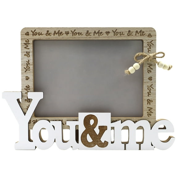Twfbrm Valentines Days Couple Picture Frame Wood Love Photo Frame, Valentine's Day Engagement Wedding Anniversary Birthday Gift for Him Her Girlfriend Boyfriend
