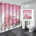 thumbnail image 1 of Twfbrm Valentines Shower Curtain, Valentines Day Shower Curtain for Bathroom, Valentine Gnomes Couples and Love Hearts Pink Waterproof Fabric Bath Curtain with Hooks for Home Decor, 1 of 7