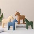 thumbnail image 1 of Twfbrm Wooden Horse Figurine, 9 inch Hand Painted Soild Color Pinewood Horse Sculpture, Modern Style Decorative Horse Statue, Tabletop Horse Decoration for Living Room Desk Cabinet Bookshelf, 1 of 7