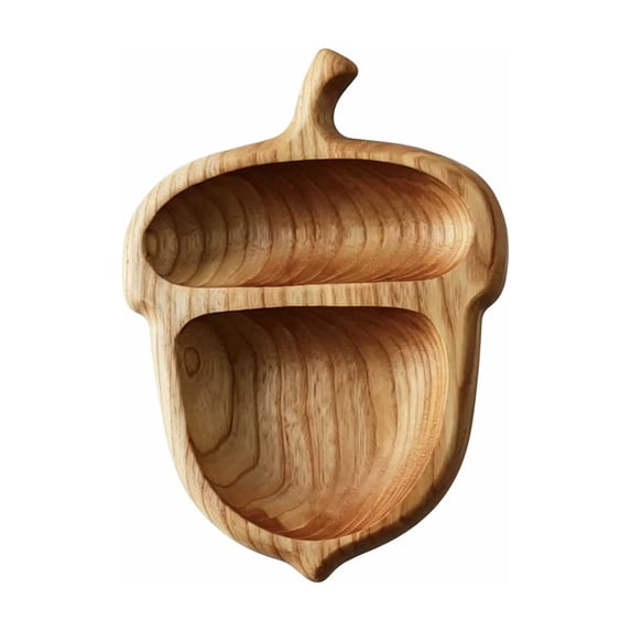 Twfbrm Wooden Serving Tray, 6 x 6 Inch Pinecone Shaped Serving Bowl with Hand Carving Design, Table Decorative Wood Bowl, Small Create Dish Bowl for Candy, Fruit, Snack, Desktop Center Decoration
