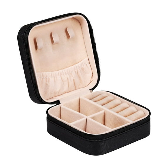 Twflaqlo Mini Jewelry Travel Case PU Leather Travel Jewelry Organizer Box Small Portable Portable Jewellery Storage Holder For Womens Rings Earrings Necklaces Bracelets Jewelry