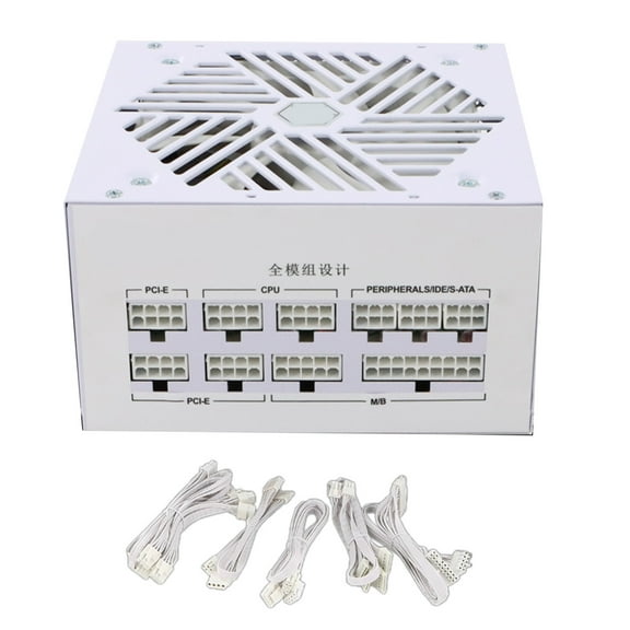 TwhqxjCN 110-240V Fully Modulars 850W Computer Power Supply Unit with Silents 120mm White Fan for Efficient Cooling