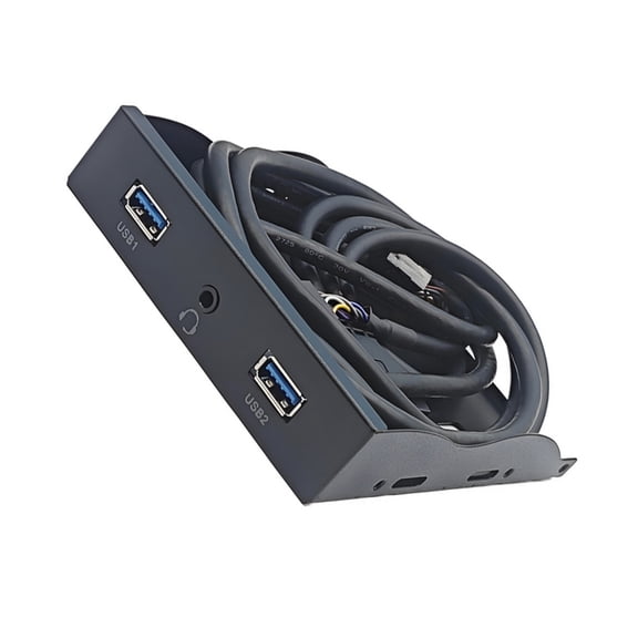 TwhqxjCN 2Port USB 3.2 GEN1 5Gbps + 3.5mm Headphones Interfaces Front Panel Hubs Splitter Bracket Adapter for PC Desktop 3.5inch
