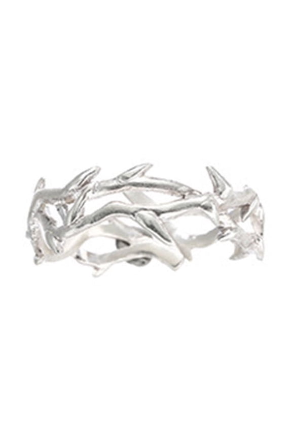 Adjustable Rings Silver Thorn Branch Rings Open Rings for Engagement Proposal Couple Jewelry Gifts Women Men Ornament CoPPer
