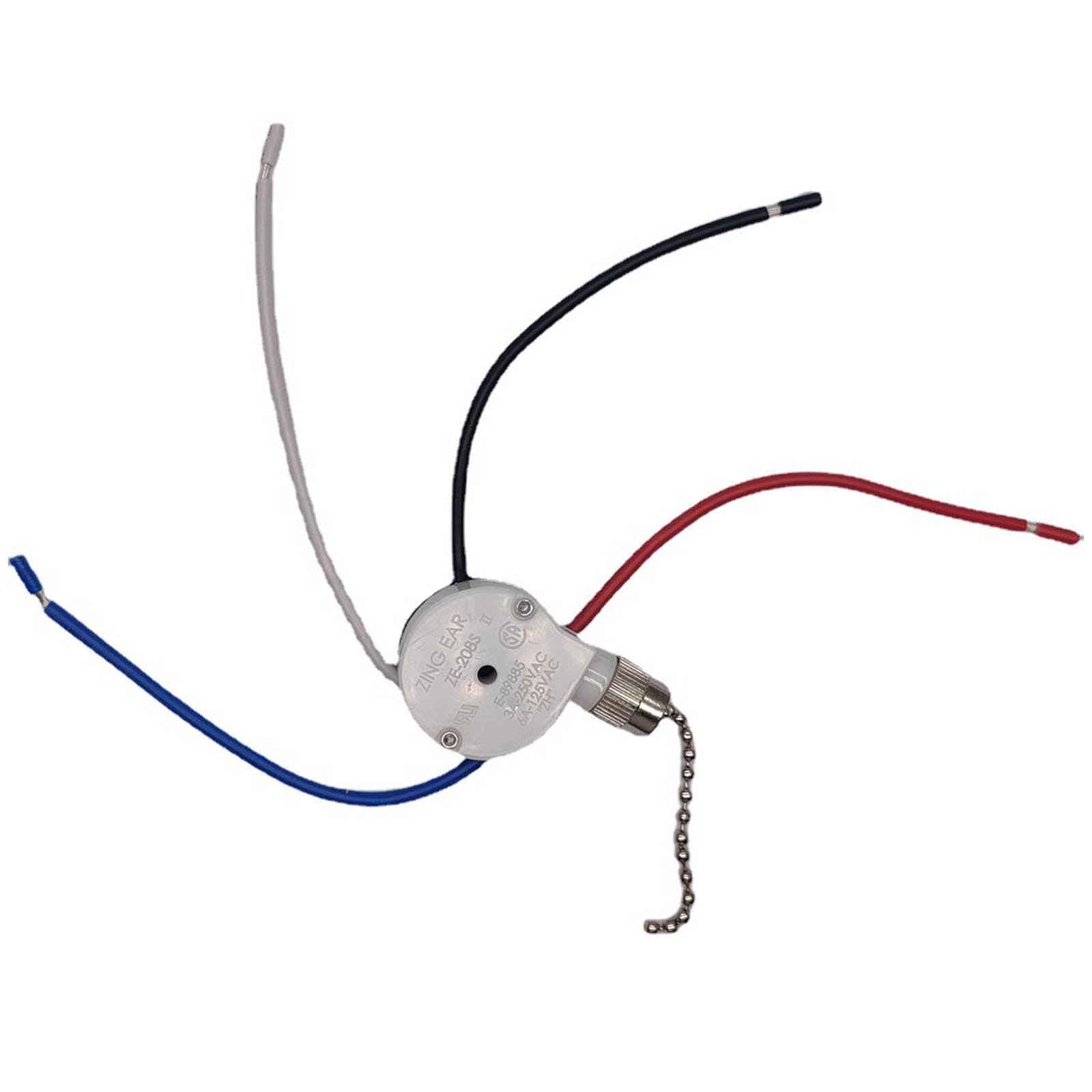 Pvczool Deckenventilator Schalter ZE-208S - 3 Geschwindigkeiten Mit 4 Drähten
