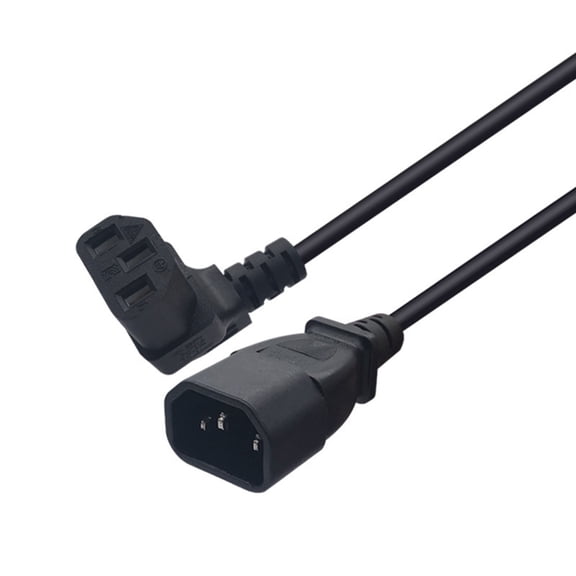 TwhqxjCN IEC320 C14 to C13 Up Cord Male to Female Power Cable 90 Degree Bend 0.1m Length for Computer Host PDUs Power