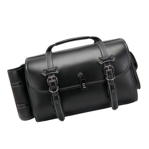 TwhqxjCN Motorcycle Tail Bag,Motorcycle Rear Seat Bag Waterproof PU Leather Motorbike Helmets Bag Luggage Storage Backpack