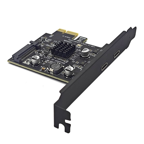 TwhqxjCN PCIE 1X to USB 3.2 10Gbps Double Type C 15Pin Expansion Cards for Desktop PC Computer ASM3142