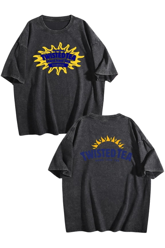 Twi-st-ed Tea Men's T-Shirts Cotton Graphic T Shirt for Men & Women Soft Short Sleeve Casual Summer Tee Classic Printed Crewneck Top for Daily Wear (Made in the USA) Black 3XL