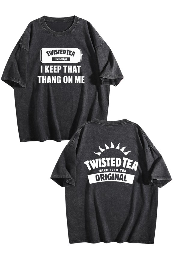 Twi-st-ed Tea Men's T-Shirts Cotton Graphic T Shirt for Men & Women Soft Short Sleeve Casual Summer Tee Classic Printed Crewneck Top for Daily Wear (Made in the USA) Black 3XL