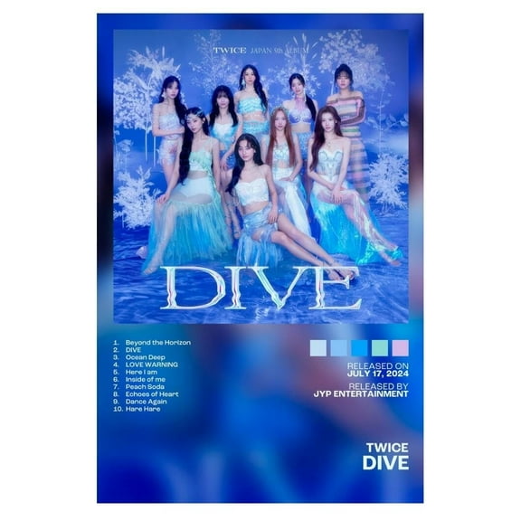 Twice Dive Album Cover Music Poster K-pop Home Decor For Living Room Aesthetic Kpop Female Girl Group Cover Trendy Korean Dorm Wall Art