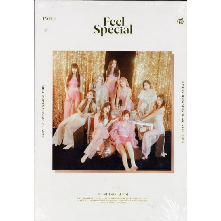 JYP Twice - Feel Special [A ver.] (8th Mini Album) CD+88p Photobook+Lyrics  Paper+5Photocards+Gold Photocard+Folded Poster(A ver.)+Extra Photocard