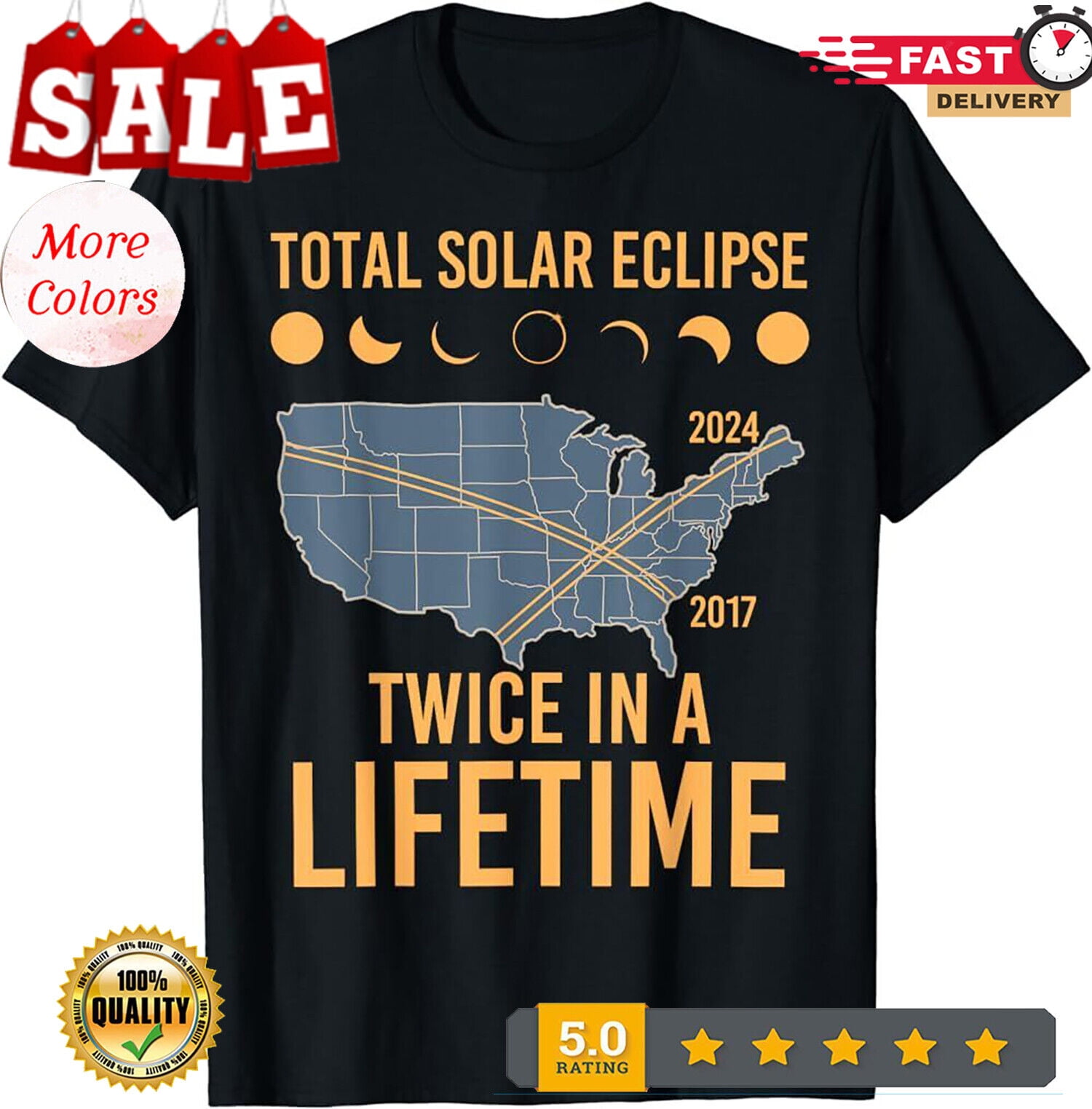 Twice In A Lifetime Solar Eclipse Shirt 2024 Total Eclipse TShirt