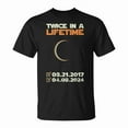 thumbnail image 1 of Twice in a Lifetime Total Solar Eclipse Tee – Unisex Adult Cotton T-Shirt Featuring April 8 2024 Totality Graphic for Casual or Commemorative Wear, Size XL, Color Black, 1 of 4