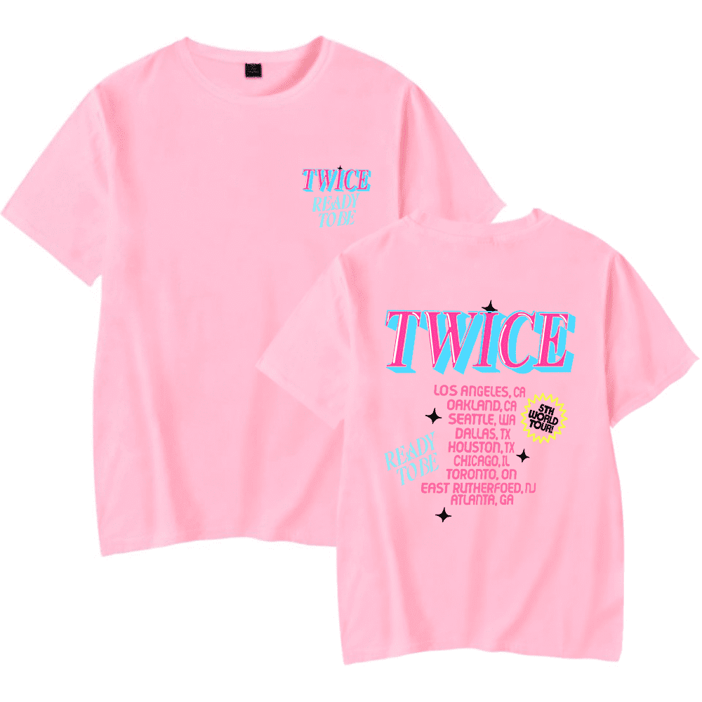 Twice Merch T-shirt 5th World Tour Ready To Be Tee Fashion