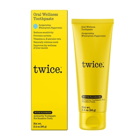 Twice Naturally Whitening Fluoride Toothpaste - Invigorating Wintergreen/Peppermint - 3.4oz