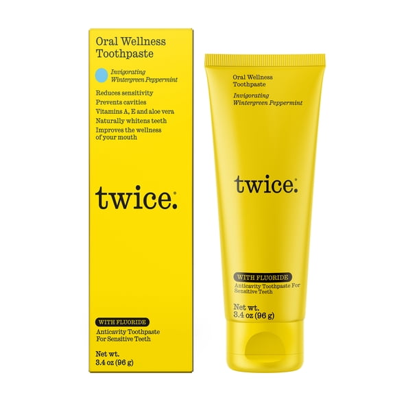 Twice Naturally Whitening Fluoride Toothpaste - Invigorating Wintergreen/Peppermint - 3.4oz