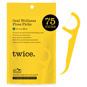 Twice Strong Mint Waxed Floss Picks, Eco-Friendly, 75 count
