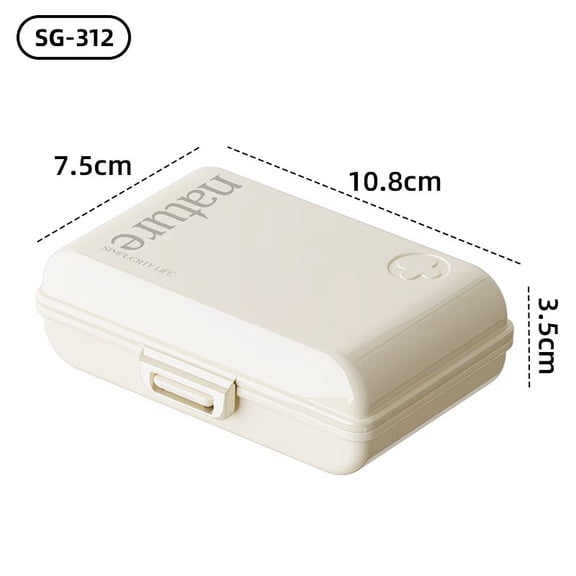 Twice-a-Day 7-Day Pill Organizer, Large Capacity Portable Travel Vitamin and Medicine Storage Box, Double-Layer Moisture-Proof Stackable Design, Fits in Handbags or Pockets