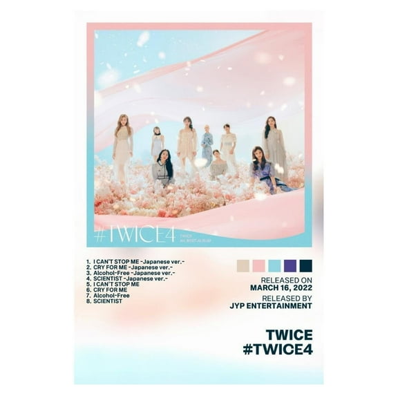 Twice #twice4 Album Cover Music Poster K-pop Home Decor For Living Room Aesthetic Kpop Female Girl Group Cover Trendy Korean Dorm Wall Art