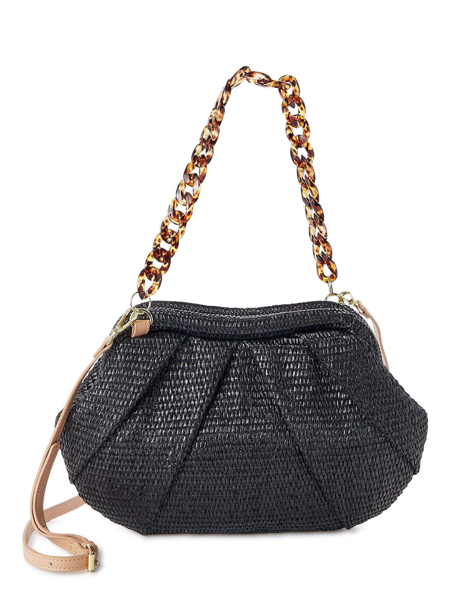 Twig Arrow Women's Adult Woven Braided Handle Handbag Black