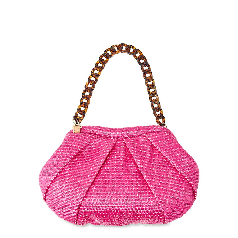 Twig & Arrow Women's Adult Woven Braided Handle Handbag Pink, Size: One Size