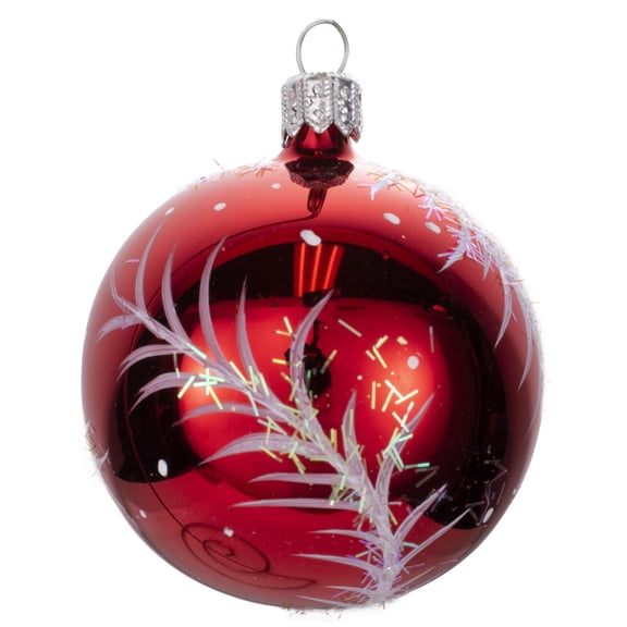 "Twig"  Glass Christmas Ball Ornament (Red)
