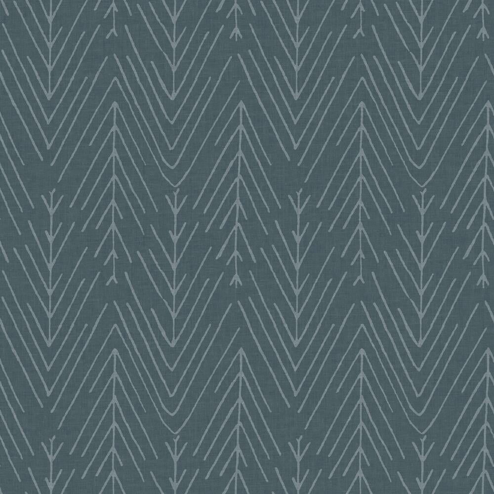 Navy and Gray Chevron Peel & Stick Wallpaper Roll